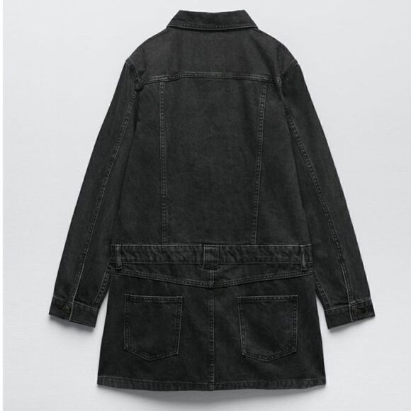 NWT Zara Long Sleeve Denim Dress - Picture 12 of 13
